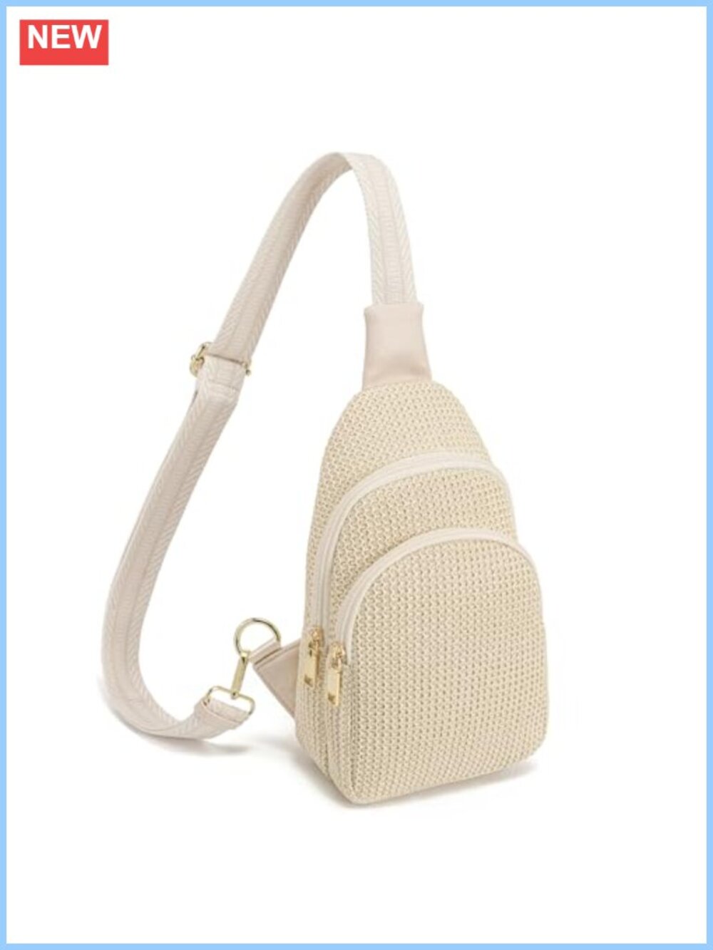 Faux Straw Woven Crossbody Bag Sling Purse Small Lightweight RFID Casual